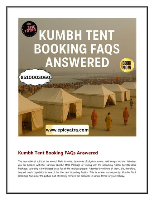 Kumbh  Tent  Booking  FAQs Answered. pdf