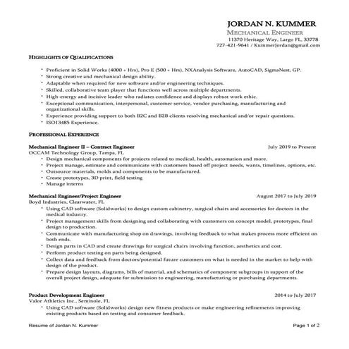 Kummer resume | PDF