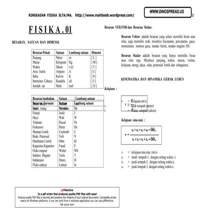 Kumpulan rumus fisika sma kelas XI | PDF