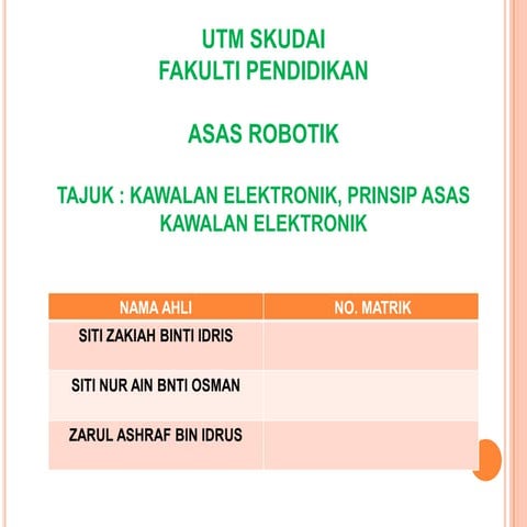 Elektronik dan sistem kawalannya