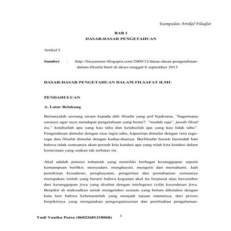 Kumpulan artikel filsafat