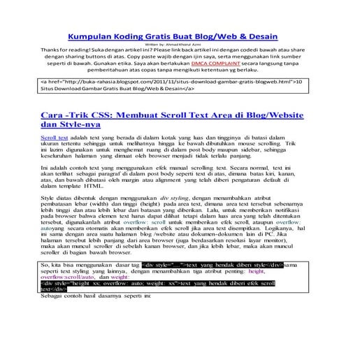 Kumpulan Koding open source gratis buat blog/Website