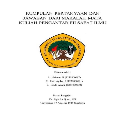 Kumpulan pertanyaan &amp; jawaban mata kuliah filsafat ilmu