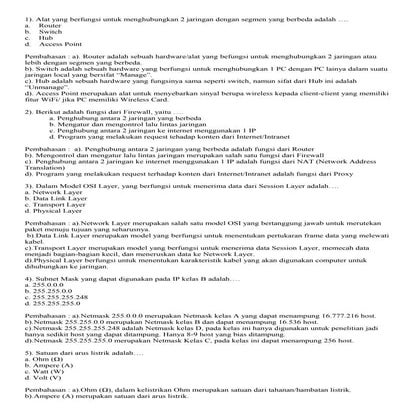 Kumpulan soal beserta pembahasan | DOCX