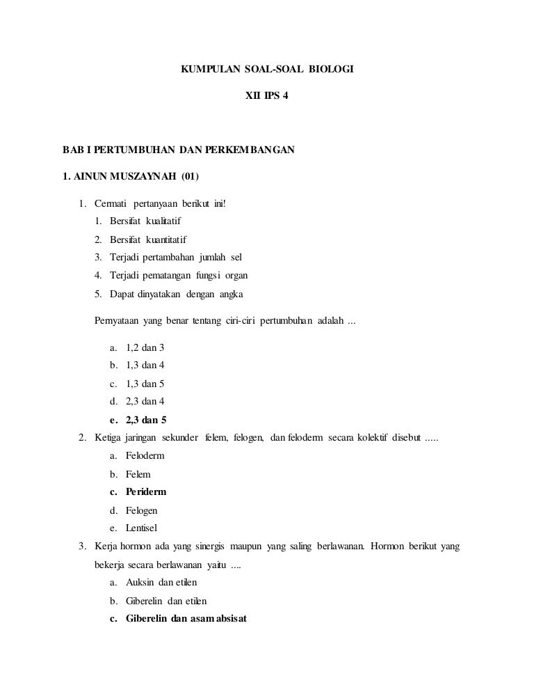 Kumpulan Soal Biologi Enzim Dan Metabolisme Sel