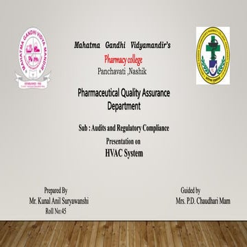 HVAC System | Audit of HVAC System | Audit and regulatory Comploance.pptx