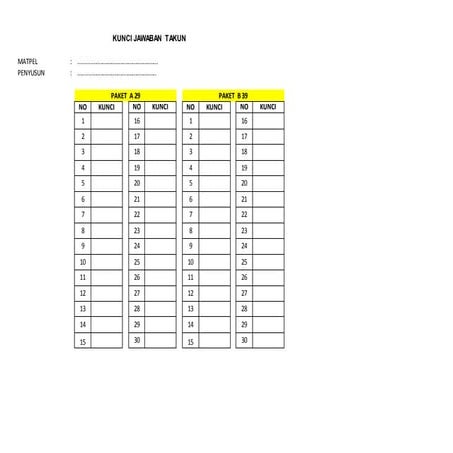 Kunci jawaban takun