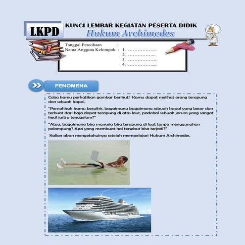 Kunci LKPD Hukum Archimedes