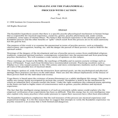 Kundalini and-the-paranormal proceed-with-caution-by-paul-pond