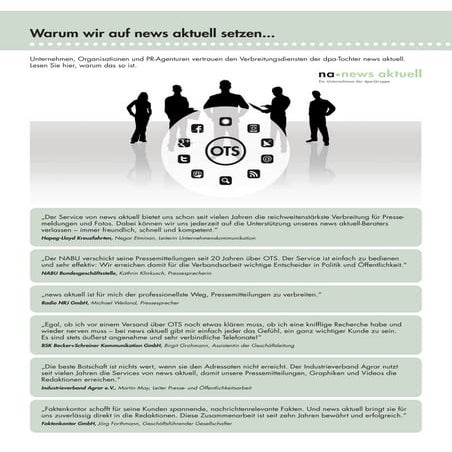 Kunden über news aktuell - Kundenzitate