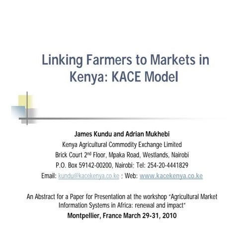 Kundu KACE CIRAD 2010