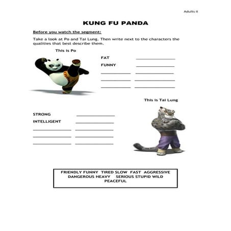 Kung fu panda comparatives