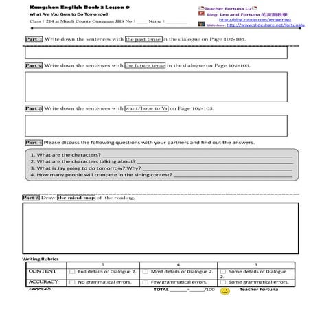 Kungshen english book 3 lesson 9 be going to dialogue