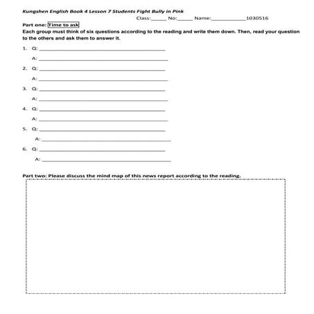 Kungshen english book 4 lesson 7 students fight bully in pink