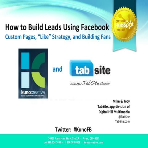 TabSite & Kuno Creative Webinar on Facebook Marketing