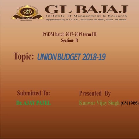 union budget 2018-19 PPT