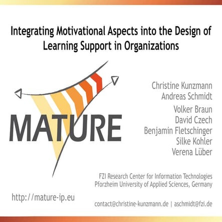 Integrating Motivational Aspects into the Design of Learning Support in Organ...