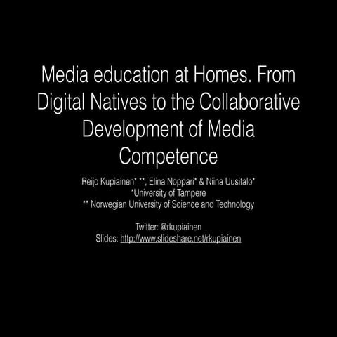 Media Education at Homes