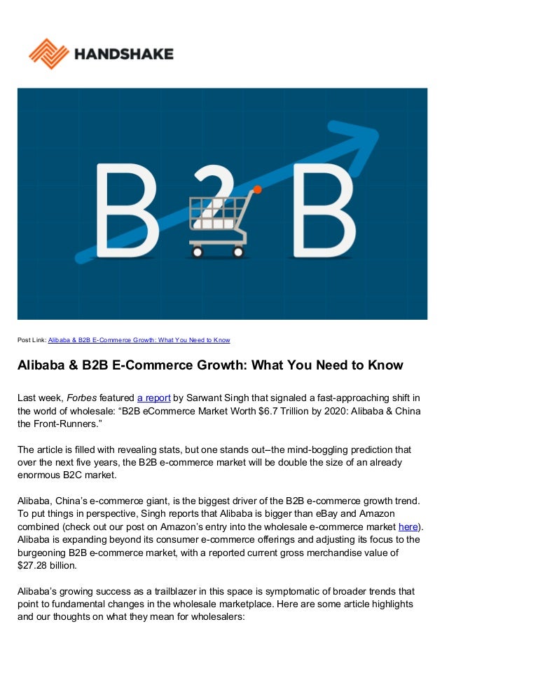 Alibaba B2b E Commerce Growth What You Need To Know Handshake