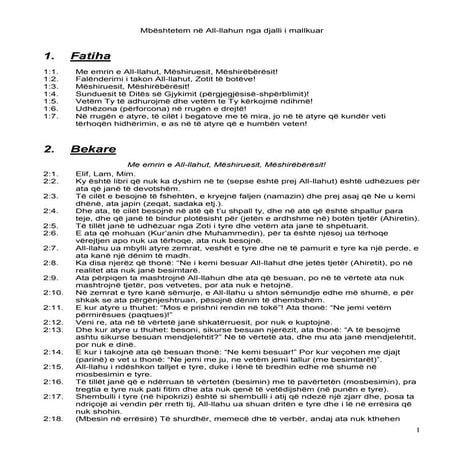 Kur'ani përkthim i sherif ahmetit | PDF