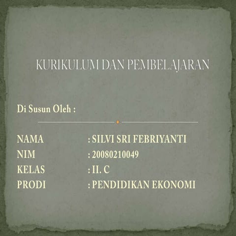 Kurikulum Dan Pembelajaran