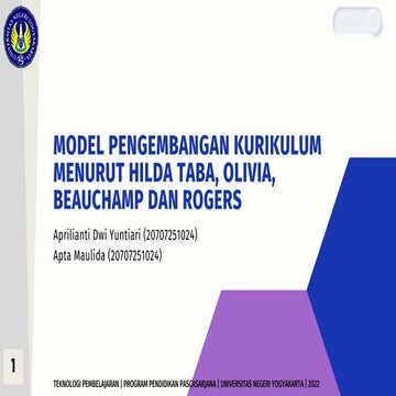 Kurikulum Hilda Taba, Olivia Beauchamp dan Rogers, .pdf