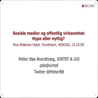 Kurs i sosiale medier for offentlig...