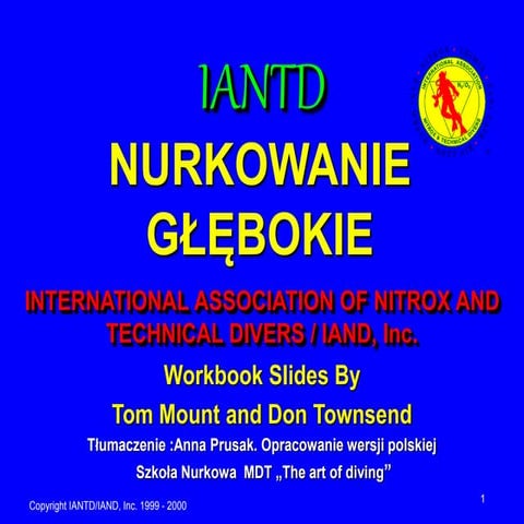 Kurs nurkowy specjalizacja deep prezentacja iantd