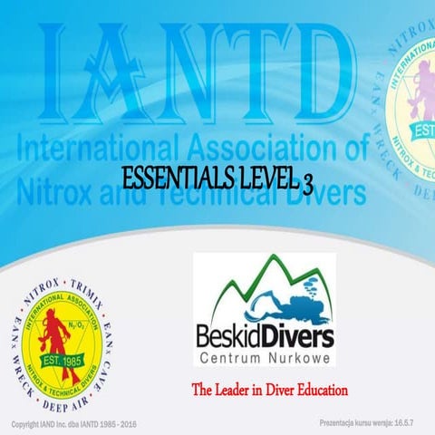 Kurs nurkowy specjalizacja essentials l 3 prezentacja beskiddivers