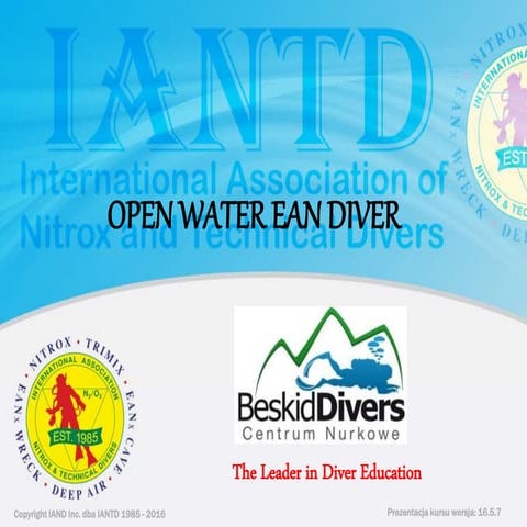 Kurs nurkowy specjalizacja nitrox ean diver prezentacja  Beskid Divers