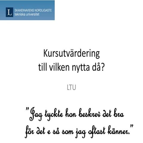 Reflektioner som utvärdering