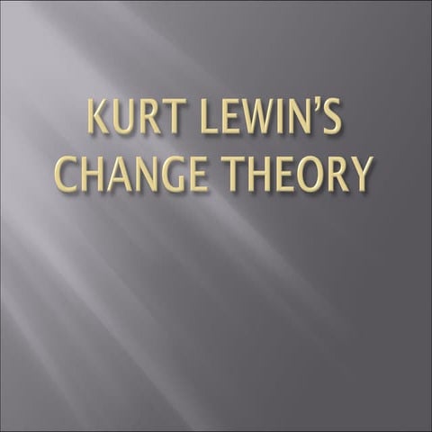 Kurt lewin model of organization change