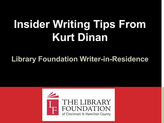 Kurt Dinan writing tips