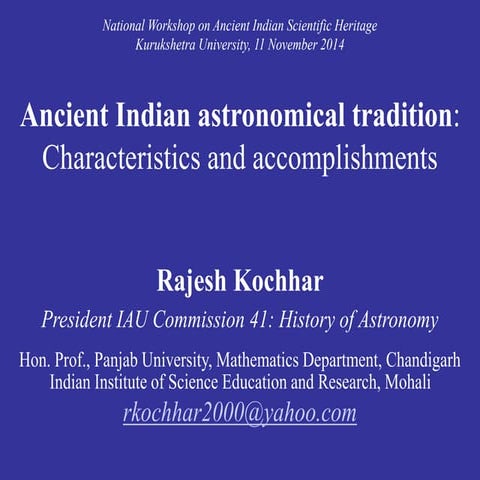 Ancient indian astronomy and mathematics | PPTX