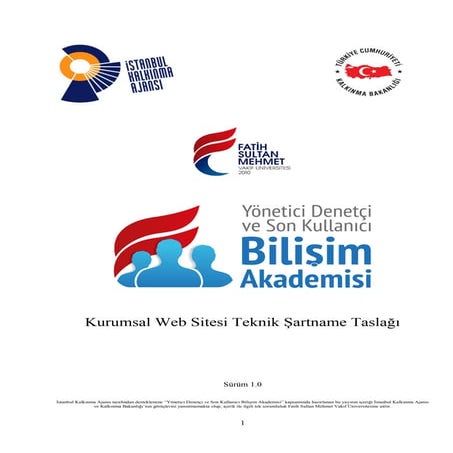Kurumsal web sitesi şartname taslağı