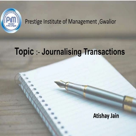 Journalising transaction 