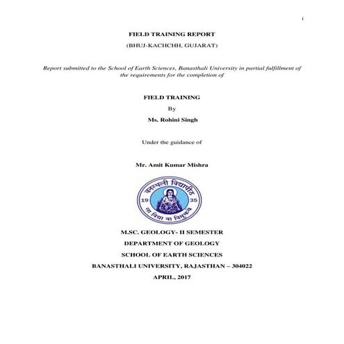 Kutch geological field report