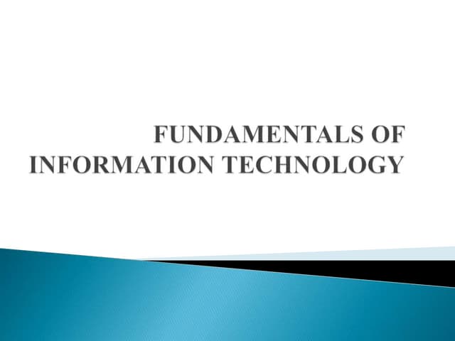 fundamentals of information technology