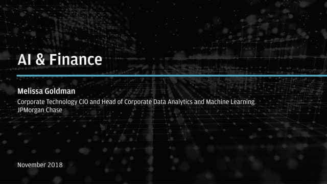 Melissa Goldman at AI Frontiers : AI & Finance