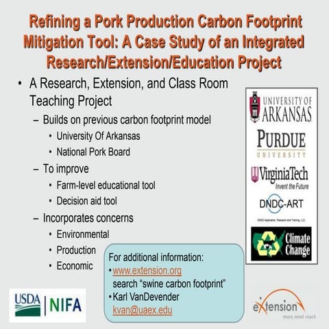 Refining a Pork Production Carbon Footprint Mitigation Tool: A Case Study of ...
