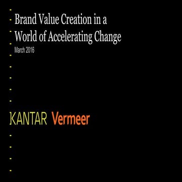 Brand Value Creation in a World of Accelerating Change