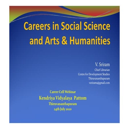 Careers in Social Science and Arts & Humanities
