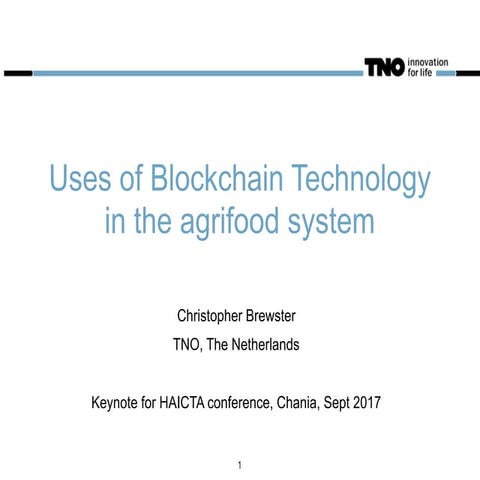 Uses of Blockchain Technology in the agrifood system