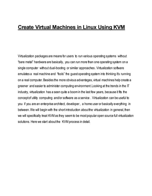 Krenel Based Virtual Machine In Centos7