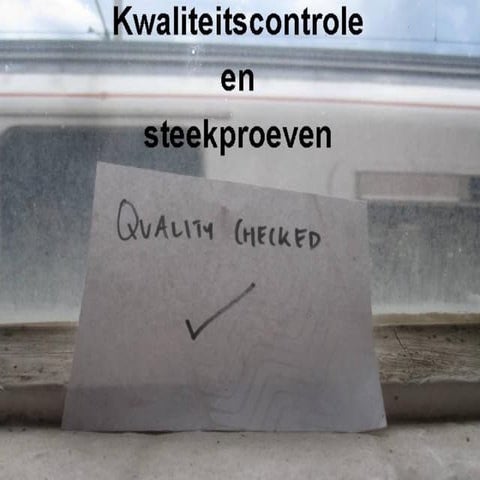 Kwaliteitscontrole en steekproeven