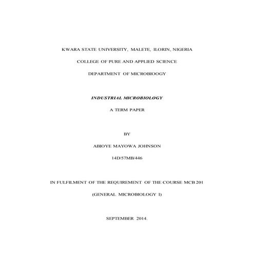 Kwara state university front page