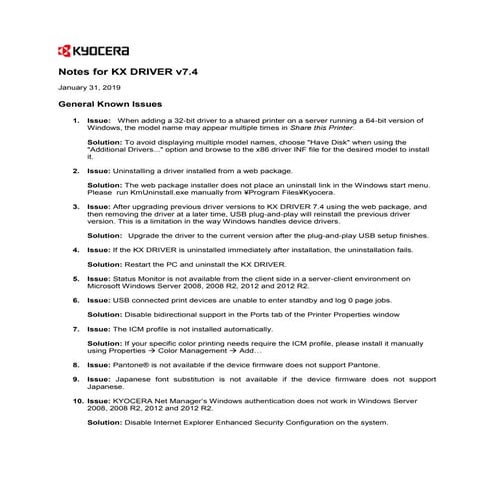 Kx driver v74 read me