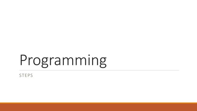 Programming Steps | PPTX