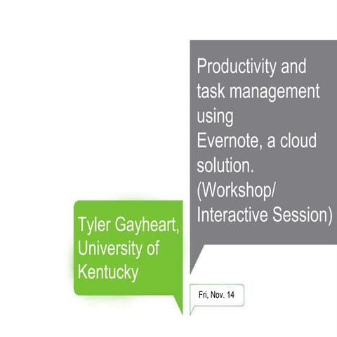 Productivity and task management using  Evernote, a cloud solution | KY Conve...