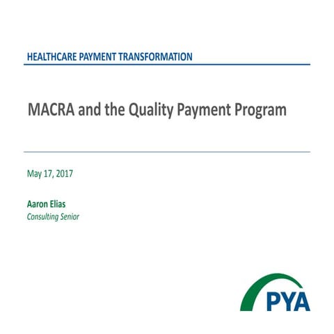 MACRA and the Quality Payment Program